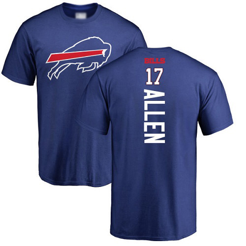 Men NFL Buffalo Bills #17 Josh Allen Royal Blue Backer T Shirt